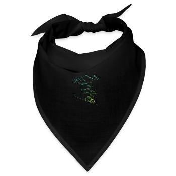 Rennrad mit Berg, Alpenpass, Serpentinen - Bandana Dreieckstuch - Schwarz - Vorne