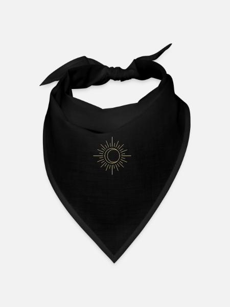 Moon and sun - Bandana Dreieckstuch - Schwarz