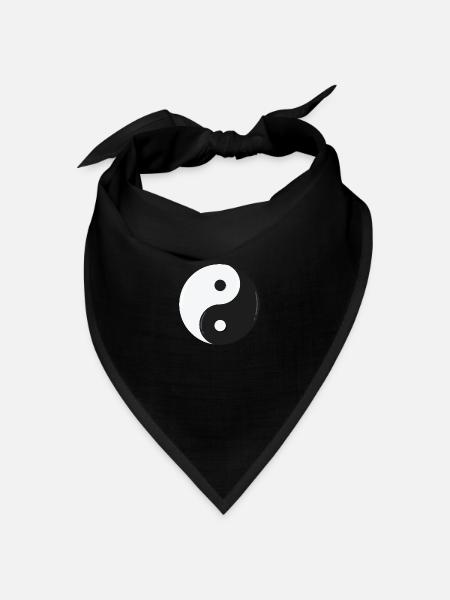 Yin und Yang - Bandana Dreieckstuch - Schwarz