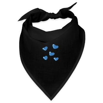 blaue herzen - Bandana Dreieckstuch - Schwarz - Vorne