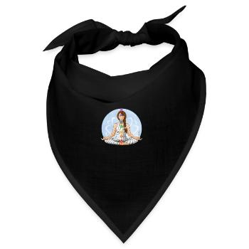 Zen und Zebra Illustration der Chakra Meditation - Bandana Dreieckstuch - Schwarz - Vorne