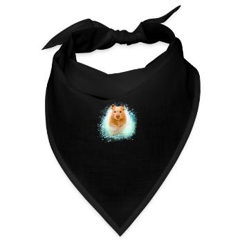 hamster, graffiti,malerei,grün,goldhamster - Bandana Dreieckstuch - Schwarz - Vorne