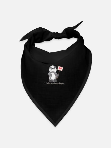 Lieblingsfrechdachs mit Herzschild - Bandana Dreieckstuch - Schwarz