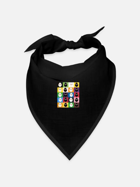 Patchwork-Schafe - Bandana Dreieckstuch - Schwarz