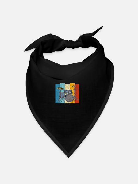 Schlagzeug Lustiges Geschenk Retro Schlagzeug Schlagzeug - Bandana Dreieckstuch - Schwarz