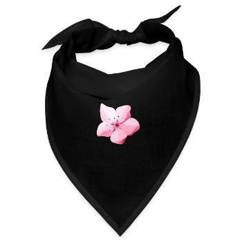 Blume Sakura Japan Frühling - Bandana Dreieckstuch - Schwarz - Vorne