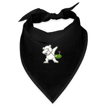 dab dabbing eisbär golf süß golfschläger tiere art - Bandana Dreieckstuch - Schwarz - Vorne