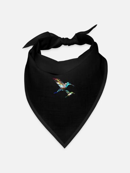 kolibri, graffiti ,malerei, vogel,malerei, - Bandana Dreieckstuch - Schwarz