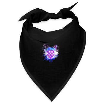 Kroatien Kroatisch Hrvatska Kroatien Kroaten Graffiti - Bandana Dreieckstuch - Schwarz - Vorne