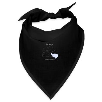 Stadtkarte Berlin Treptow Köpenick Karte - Bandana Dreieckstuch - Schwarz - Vorne