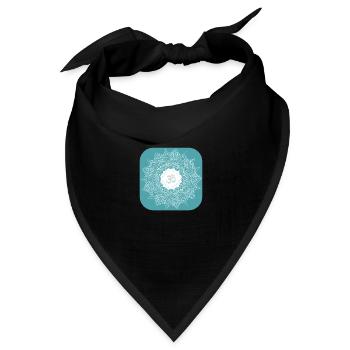 om chakra yoga mint mantra mandala - Bandana Dreieckstuch - Schwarz - Vorne