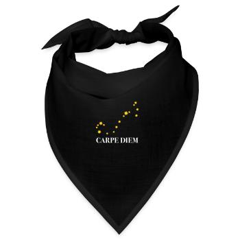 Carpe Diem nutze den Tag Sternbild Skorpion Himmel - Bandana Dreieckstuch - Schwarz - Vorne