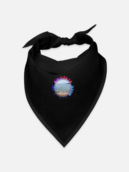 Sie Küste - Er wollte Meer - Bandana Dreieckstuch - Schwarz