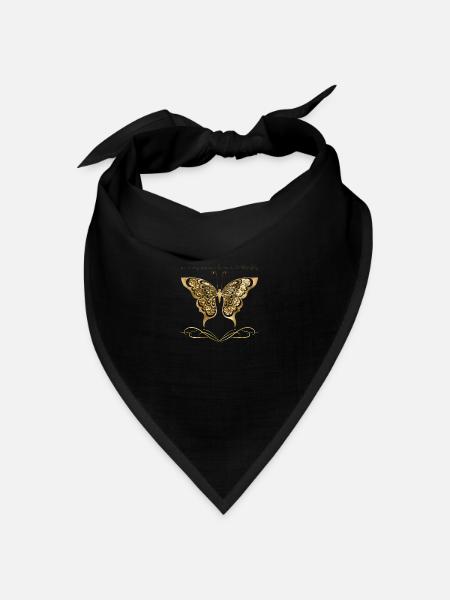 Golden butterfly - Bandana Dreieckstuch - Schwarz