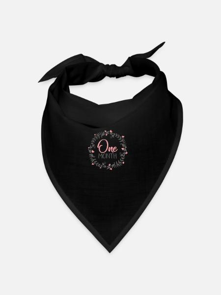 ONE MONTH MILESTONES HEART - Bandana Dreieckstuch - Schwarz