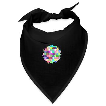 Buntes geometrisches Muster - Bandana Dreieckstuch - Schwarz - Vorne
