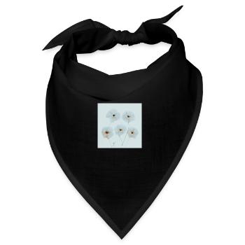 Mohn Blumen Blau Orange - Bandana Dreieckstuch - Schwarz - Vorne