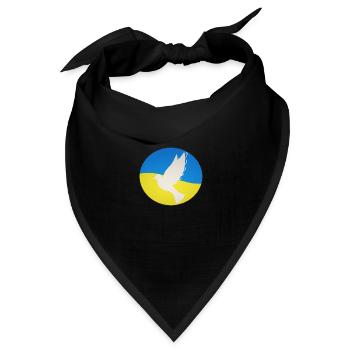 Ukraine Friedenstaube - No War - Bandana Dreieckstuch - Schwarz - Vorne