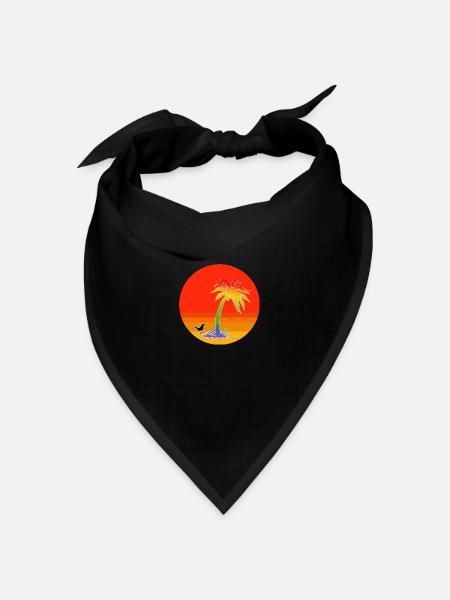 Palme Regenbogen - Bandana Dreieckstuch - Schwarz