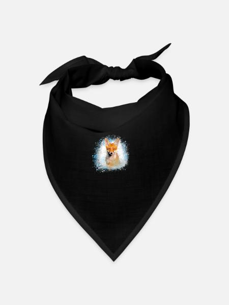 fuchs ,Graffiti, Malerei,fuchs ,aquarell,babyfuchs - Bandana Dreieckstuch - Schwarz