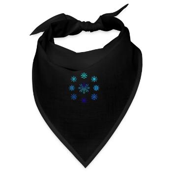 Schneeflocken. Winterfreude. Eiskristalle. Schnee - Bandana Dreieckstuch - Schwarz - Vorne