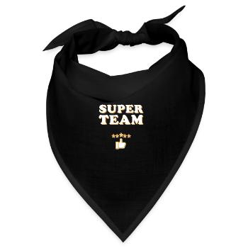 Super Team, Mannschaft + Junggesellenabschied - Bandana Dreieckstuch - Schwarz - Vorne