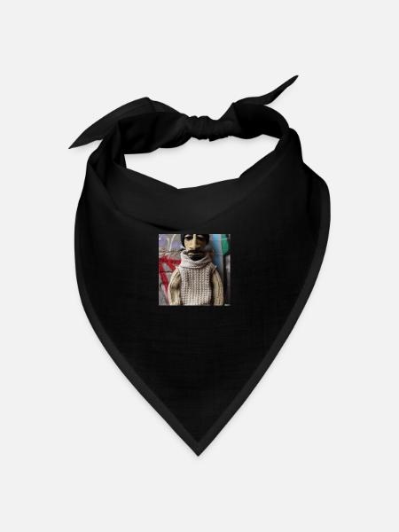 puppet knitted out of wool - Bandana Dreieckstuch - Schwarz