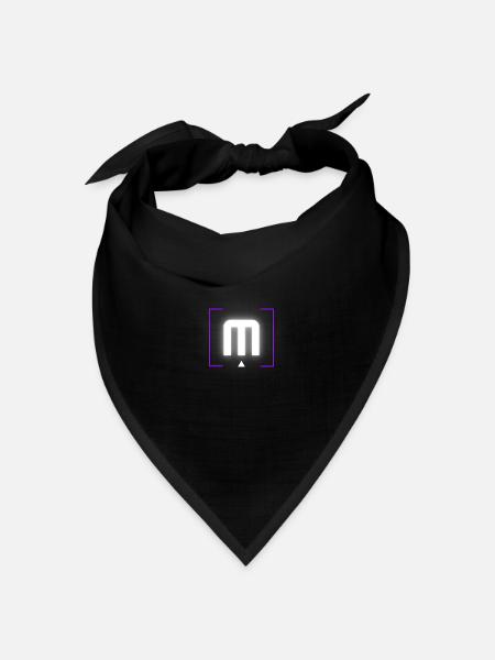 Buchstabe "M" - Bandana Dreieckstuch - Schwarz