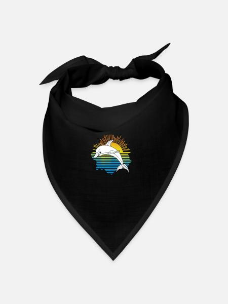 Delfin - Bandana Dreieckstuch - Schwarz