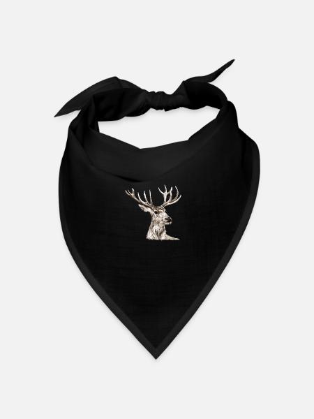 Hirsch - Bandana Dreieckstuch - Schwarz