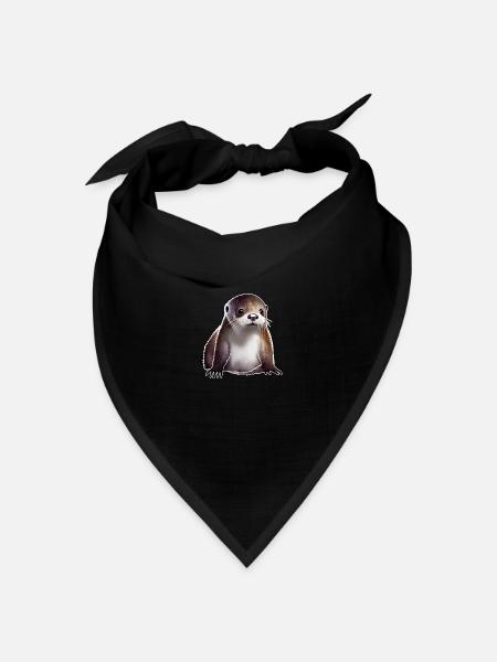 Baby Otter 2 - Bandana Dreieckstuch - Schwarz