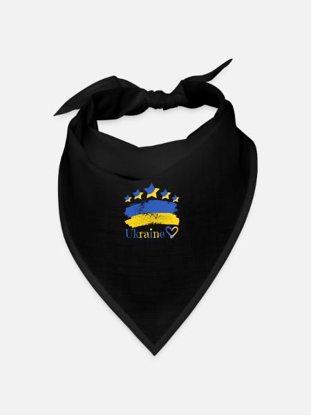 Ukraine - Bandana Dreieckstuch - Schwarz