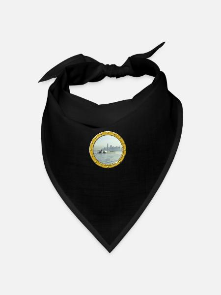 New York-Upper Bay - Bandana Dreieckstuch - Schwarz
