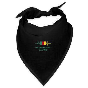 Kamerun Fußball 2022 Herzschlag Kamerun - Bandana Dreieckstuch - Schwarz - Vorne