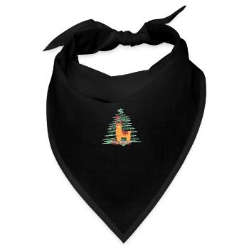 La La Llama Christbaum Weihnachtsbaum - Bandana Dreieckstuch - Schwarz - Vorne