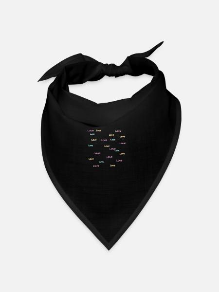 Liebe - Bandana Dreieckstuch - Schwarz