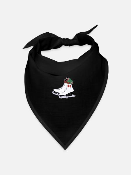 Schlittschuhe Weihnachten - Bandana Dreieckstuch - Schwarz