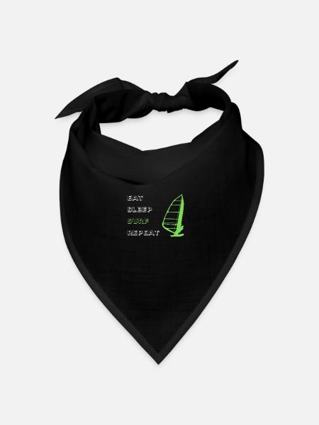 Eat Sleep Windsurfing Repeat - Bandana Dreieckstuch - Schwarz