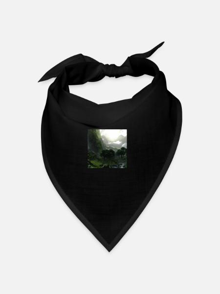 Wunderschöne Berglandschaft - Bandana Dreieckstuch - Schwarz