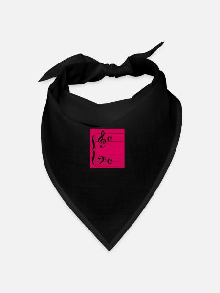 Musikalische Clefs - Bandana Dreieckstuch - Schwarz