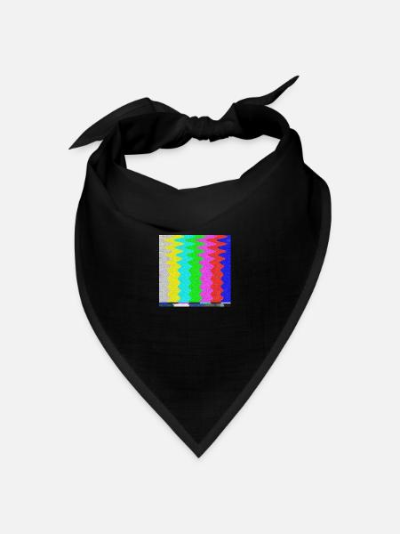 SMPTE-Farbbalken | TV-Farbtestbalken | Bleib dran - Bandana Dreieckstuch - Schwarz