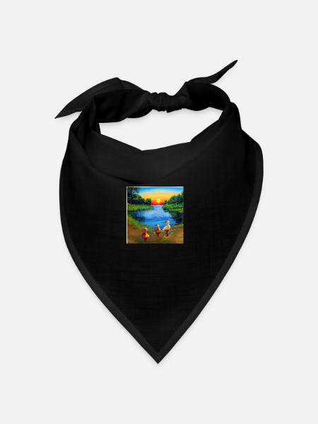 Leben am See - Bandana Dreieckstuch - Schwarz