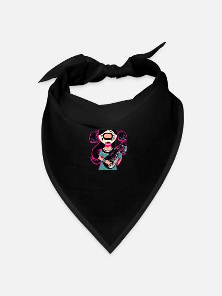 Musik Mädchen - Bandana Dreieckstuch - Schwarz