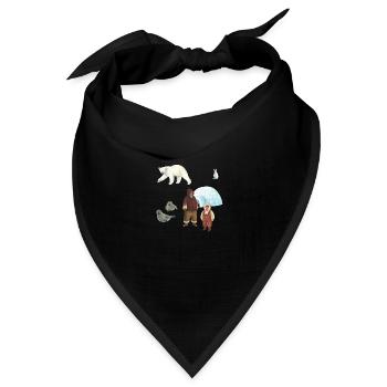 Eskimofamilie - Bandana Dreieckstuch - Schwarz - Vorne