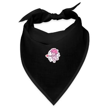Valentinsgruß - Bandana Dreieckstuch - Schwarz - Vorne