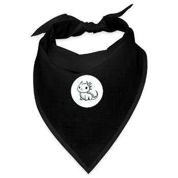 Cartoon Drache Feuer Fantasie Comic Drachen 6 - Bandana Dreieckstuch - Schwarz - Vorne
