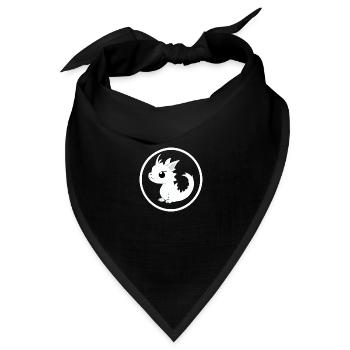 Cartoon Drache Feuer Fantasie Comic Drachen 2 - Bandana Dreieckstuch - Schwarz - Vorne