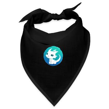 Cartoon Drache Feuer Fantasie Comic Drachen 7 - Bandana Dreieckstuch - Schwarz - Vorne