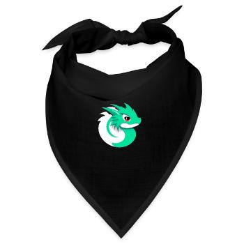 Cartoon Drache Feuer Fantasie Comic Drachen 1 - Bandana Dreieckstuch - Schwarz - Vorne