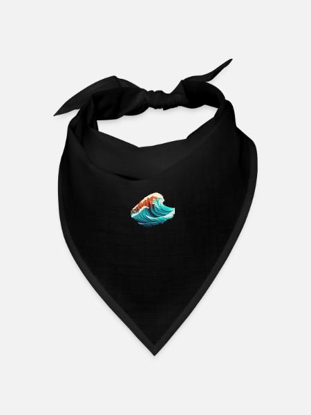 Premium-Wellen - Bandana Dreieckstuch - Schwarz